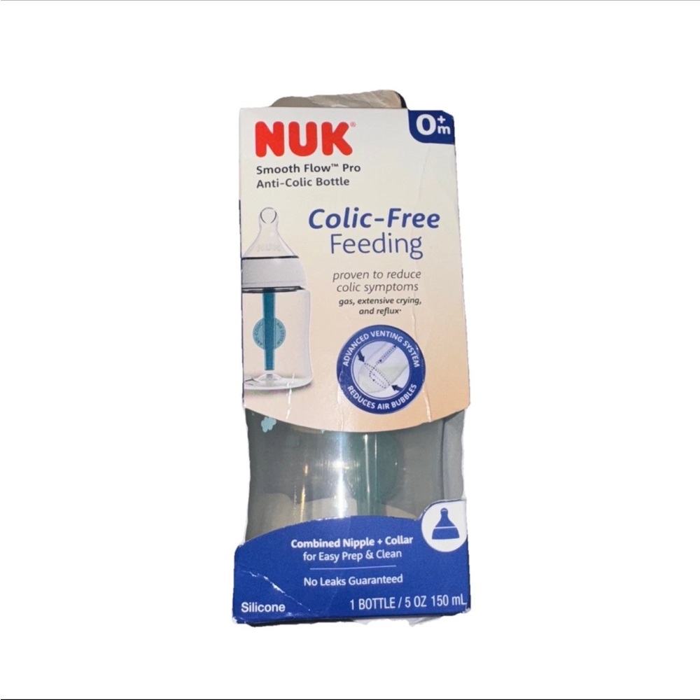 NUK Smooth Flow Pro Anti-Colic Baby Bottle 5 Ounce 1 Pack, Neutral